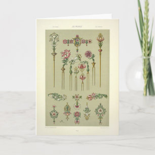 Kunst nieuwe bloemkool Victoriaans edelstenen Kaart
