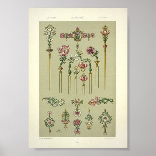 Kunst nieuwe bloemkool Victoriaans edelstenen Poster (Voorkant)