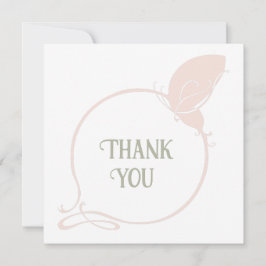  kunst Nieuwe Blush Pink Butterfly Wedding Bedankkaart