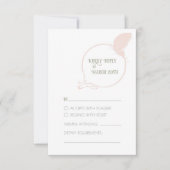  kunst Nieuwe Blush Pink Butterfly Wedding RSVP Kaartje (Voorkant)