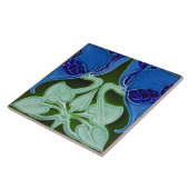 Kunst Nieuwe Deco Majolica Floral Tegeltje (Zijkant)