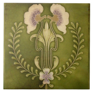 Kunst Nieuwe Deco Majolica Floral Tegeltje