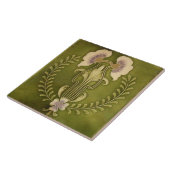  Kunst Nieuwe Deco Majolica Floral Tegeltje (Zijkant)
