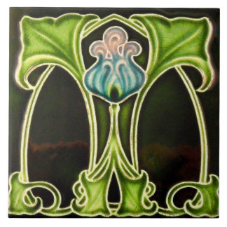 Kunst Nieuwe Deco Majolica Floral Tegeltje