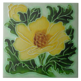 Kunst Nieuwe Deco Majolica Floral Tegeltje