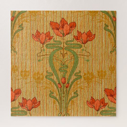 Kunst nieuwe elegante bloemen Victoriaans Legpuzzel (Verticaal)