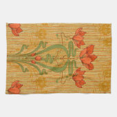 Kunst nieuwe elegante bloemen Victoriaans Theedoek (Horizontaal)