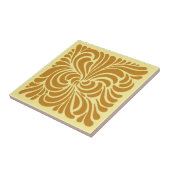 Kunst Nieuwe Gelaste Bladen, Mosterd en Geel Tegeltje (Zijkant)