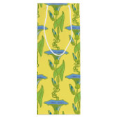 Kunst Nieuwe gele Ipomoea bloembehangenvodder Wijn Cadeautas (Achterkant)