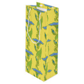 Kunst Nieuwe gele Ipomoea bloembehangenvodder Wijn Cadeautas (Voorkant Gekanteld)