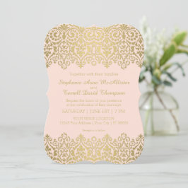 kunst Nieuwe Goud Lace Elegant Wedding Kaart