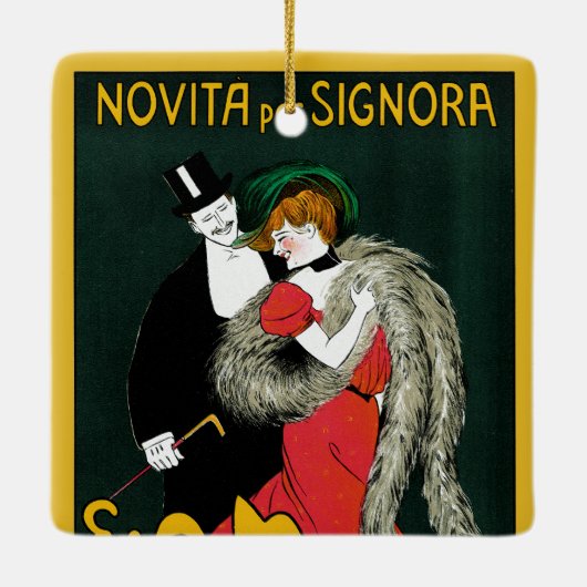  Kunst Nieuwe, Italiaanse Mode Liefde Romance Keramisch Ornament (Achterkant)