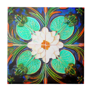 Kunst nieuwe kikkers en lantaarnpad Azulejos  Tegeltje