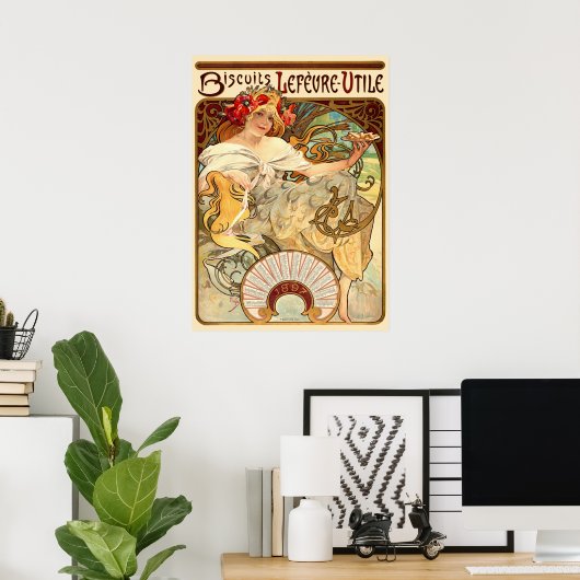  Kunst Nieuwe Koekjes Ad door Alphonse Mucha Poster (Thuiskantoor)