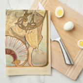  Kunst Nieuwe Koekjes Ad door Alphonse Mucha Theedoek (Quarter Fold)