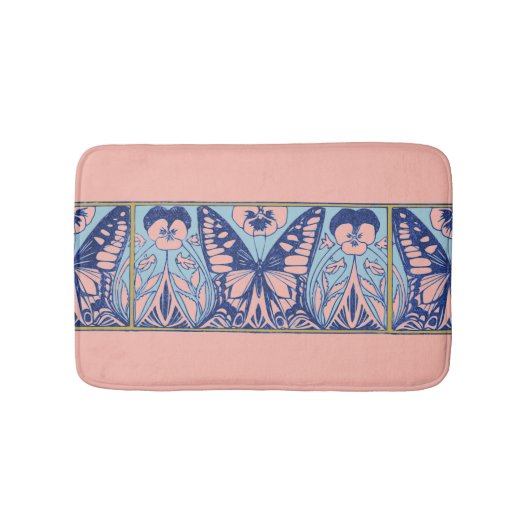  Kunst Nieuwe Kunst Butterflies en Pansies Badmat (Voorkant)