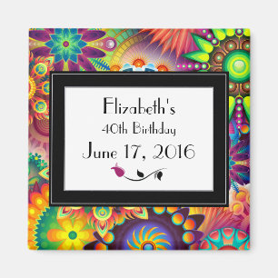 Kunst Nieuwe Ontwerpventilatorvormen Verjaardag Magneet