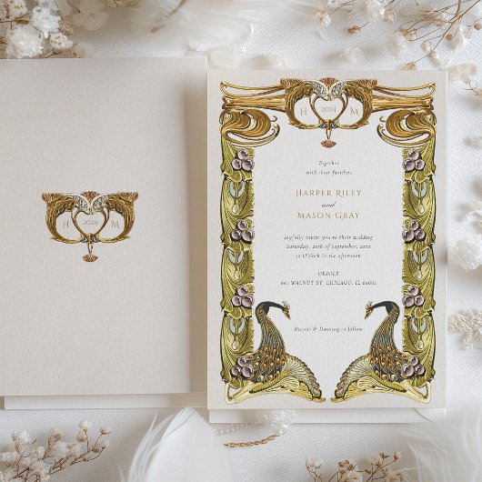  kunst Nieuwe Peacock Fether Wedding Kaart