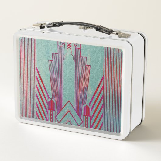 Kunst nieuwe, rode, blauwgroen, groene, , art deco (Achterkant)