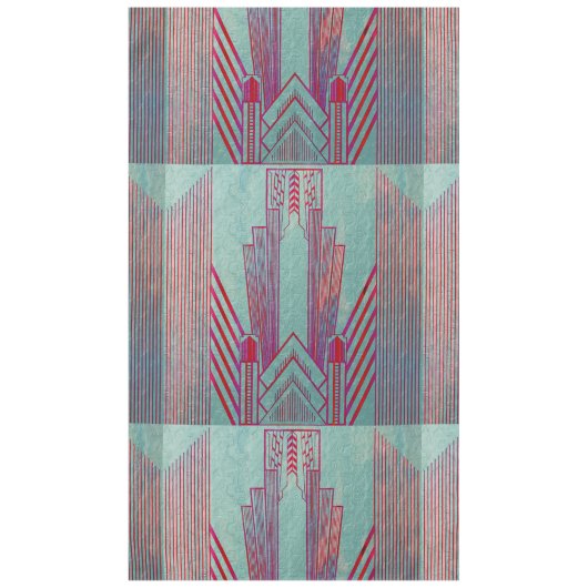 Kunst nieuwe, rode, blauwgroen, groene, , art deco tafelkleed (Voorkant)