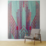 Kunst nieuwe, rode, blauwgroen, groene, , art deco wandkleed<br><div class="desc">Kunst nieuwe,  rode,  blauwgroen,  groene,  ,  kunstdeco,  eleganr,  chic,  trendy,  modern,  mooi</div>