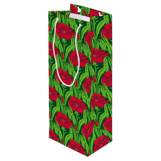 Kunst Nieuwe Rode Karnanjers Wijn Cadeautas (Achterkant Gekanteld)