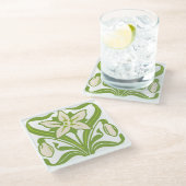  Kunst Nieuwe Snowdruppelbedekking Glazen Onderzetter (Schuin)