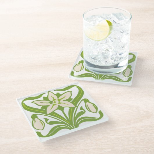  Kunst Nieuwe Snowdruppelbedekking Glazen Onderzetter (Schuin)