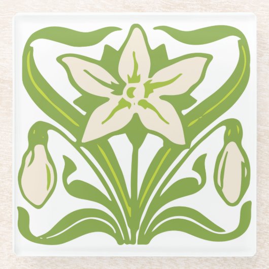  Kunst Nieuwe Snowdruppelbedekking Glazen Onderzetter (Voorkant)