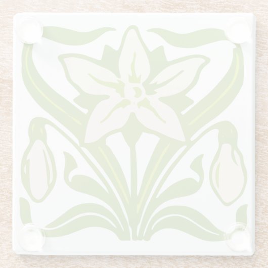  Kunst Nieuwe Snowdruppelbedekking Glazen Onderzetter (Achterkant)