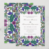 Kunst Nieuwe  stijl bloemen bruiloft Kaart (Voorkant / Achterkant)