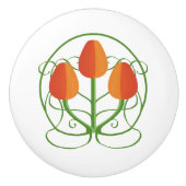 Kunst Nieuwe Stijl Keramische Knoopjes met Oranje  Keramische Knop (Voorkant)