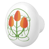 Kunst Nieuwe Stijl Keramische Knoopjes met Oranje  Keramische Knop (Rechts)