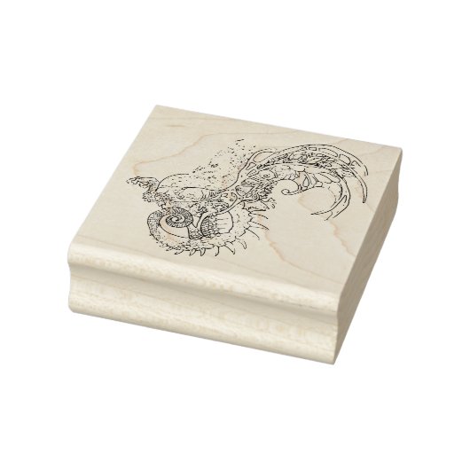 Kunst Nieuwe Stijl Leaf Wing Dragon Rubber Stempel (Stempel)
