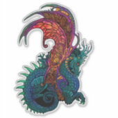 Kunst Nieuwe Stijldraak in kleur Sticker (Voorkant)