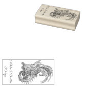 Kunst Nieuwe Stijldraak met Latijnse Motto Rubberstempel (Gestempeld)