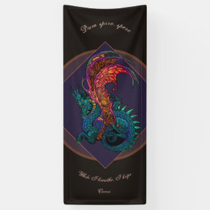 Kunst Nieuwe Stijldraak met Latijnse Motto Spandoek