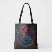 Kunst Nieuwe Stijldraak met Latijnse Motto Tote Bag (Voorkant)