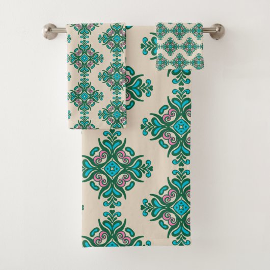 Kunst Nieuwe Tegel Patroon Groen Blauw Bad Handdoek (Insitu)