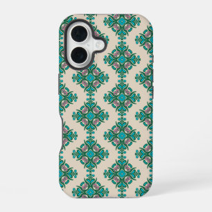   Kunst Nieuwe Tegel Patroon Groen Blauw iPhone 16 Hoesje