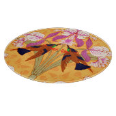 Kunst nieuwe vochtige vogel en orchidebloem snijplank (Hoek)