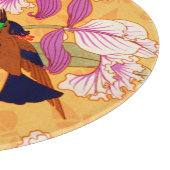 Kunst nieuwe vochtige vogel en orchidebloem snijplank (Hoek)