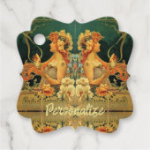 Kunst nieuwe warme chocolade bloemreclame bedankjes labels (Voorkant)