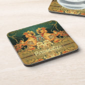 Kunst nieuwe warme chocolade bloemreclame bier onderzetter (Linkerzijde)