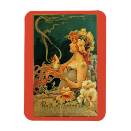 Kunst nieuwe warme chocolade bloemreclame magneet