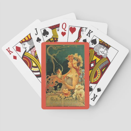 Kunst nieuwe warme chocolade bloemreclame pokerkaarten (Achterkant)