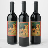 Kunst nieuwe warme chocolade bloemreclame wijn etiket (Flessen)