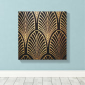 Kunst nouveau, art deco, ventilatorpatroon, brons, canvas afdruk (Insitu (Houten vloer))