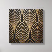 Kunst nouveau, art deco, ventilatorpatroon, brons, canvas afdruk (Voorkant)