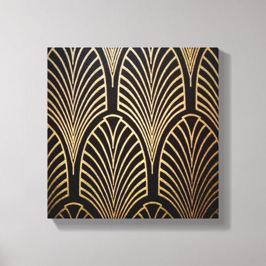 Kunst nouveau, art deco, ventilatorpatroon, brons, canvas afdruk (Voorkant)